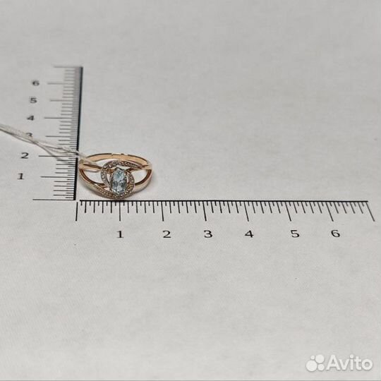 Золотое кольцо с фианитом 16,5р