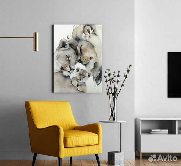 Картина на холсте Семья львов 40*60см