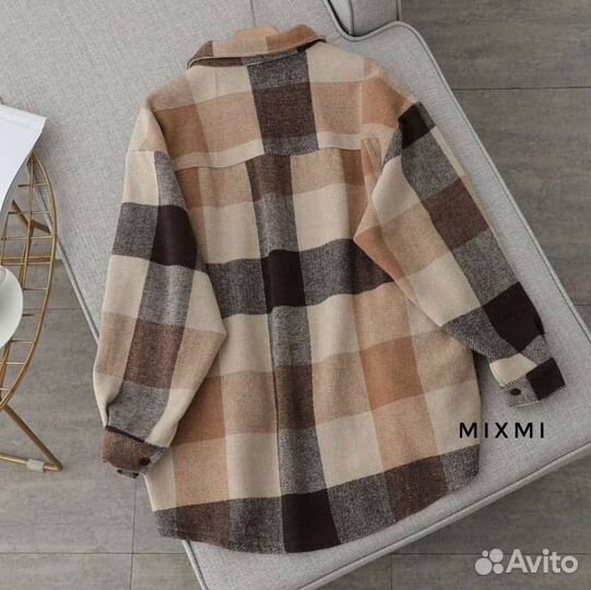 Теплая рубашка в клетку