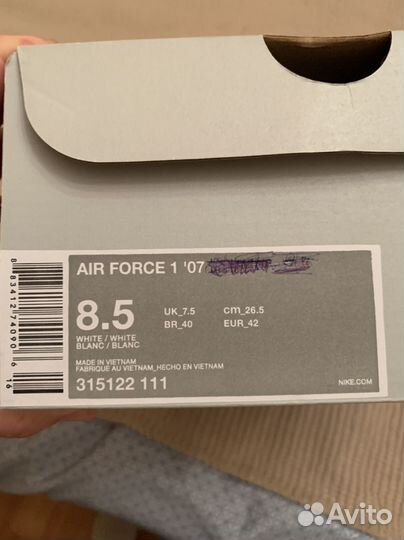 Кроссовки мужские nike air force 1