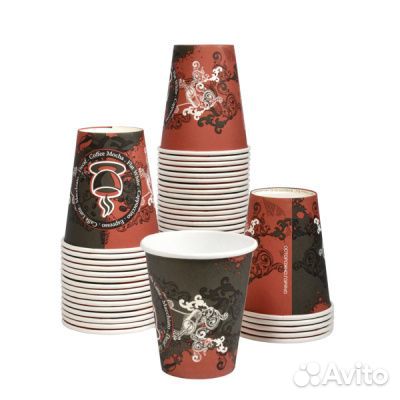 Стакан бумажный 400мл Д-90 с рис.Coffee latte пк1