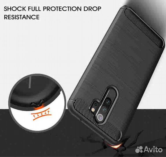 Чехол для Redmi Note 8 (синий графит и карбон)