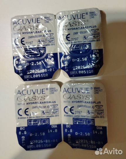 Линзы контактные acuvue oasys двухнедельные, -2.5