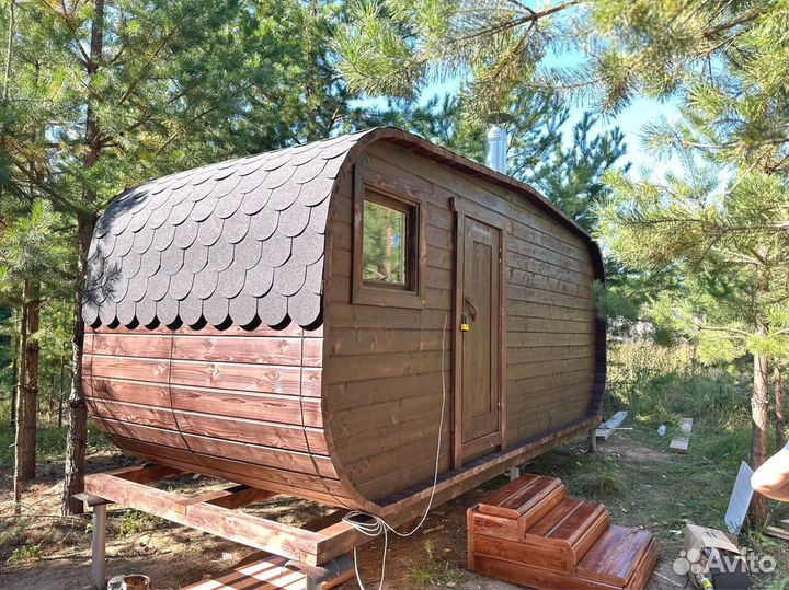 Баня-бочка квадро с доставкой