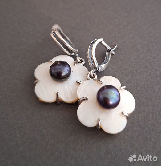 Серьги перламутр