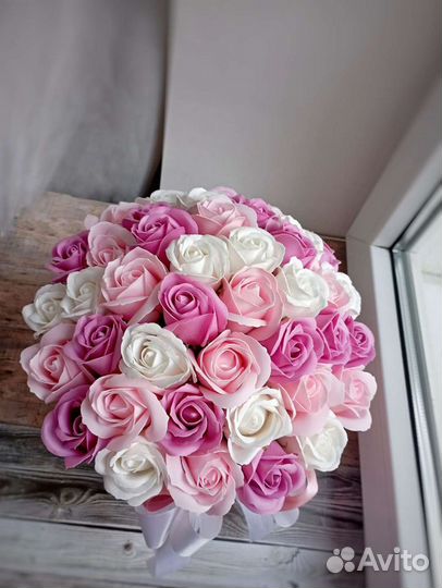 Букет из 41 мыльной розочки в коробке