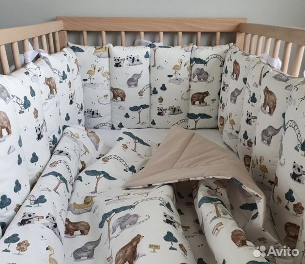 Бортики заборчиком в детскую кроватку для малыша