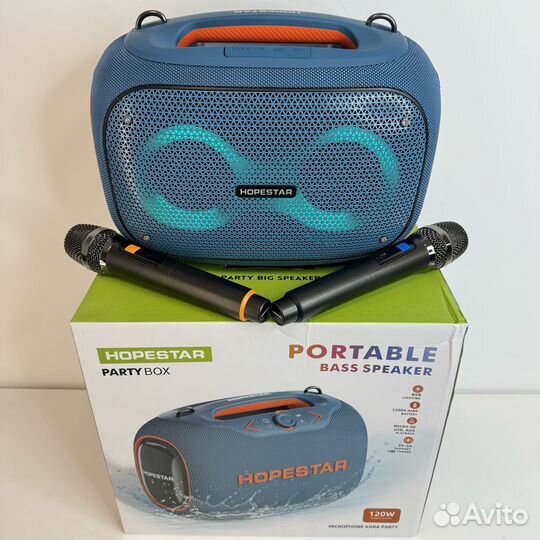 Колонка Hopestar Party Box 120 Ватт + 2 микрофона