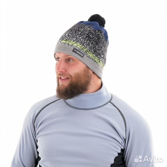 Шапка DragonFly Mountain Blue-Gray с помпоном