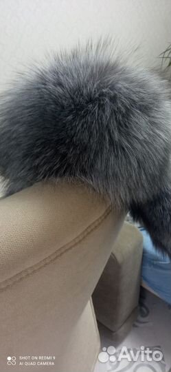 Шапка мужская из чернобурки и кожи