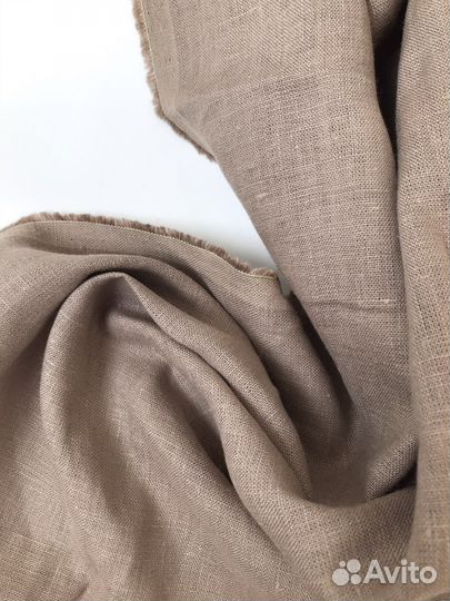 Ткань лён отрезы бежевый