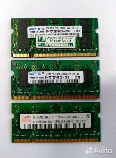 SO-dimm DDR2 PC2-5300 PC2-4200 (1Gb, 512Mb)