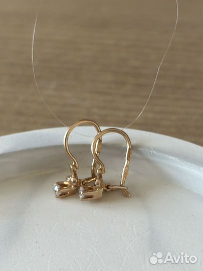 Серьги детские золотые