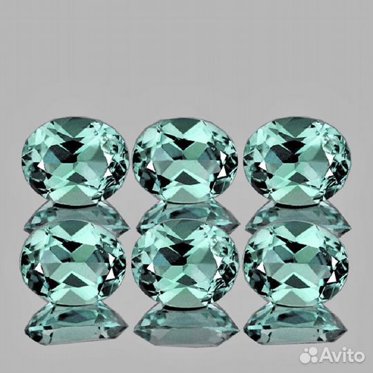 Апатит натуральный 2,02Ct 6шт 5х4мм VVS Овал Мадаг