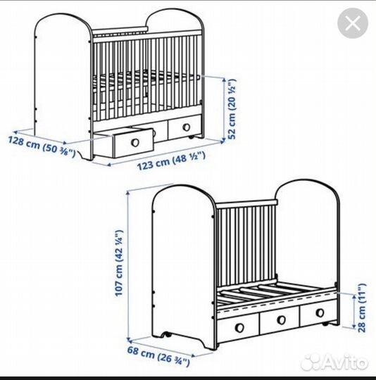 Кроватка детская гунат Икеа 2 уровня с нуля лет
