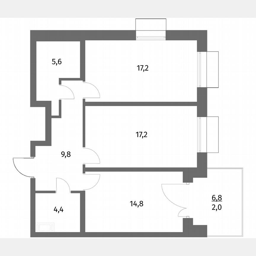 2-к. квартира, 71 м², 1/6 эт.