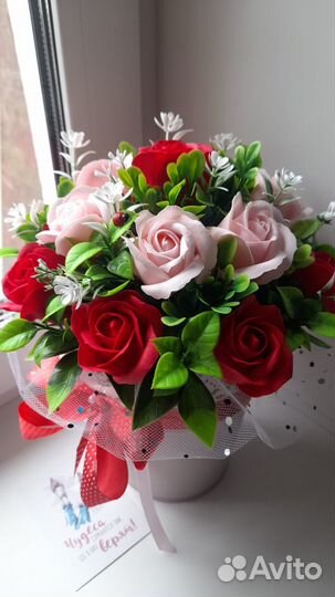 Букет ручной работы.Мыльные розы