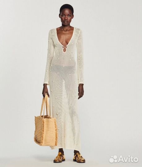 Пляжное платье туника сетка Sandro с бирками