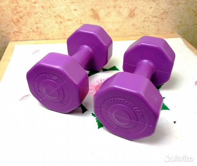 Гантели для фитнеса виниловые