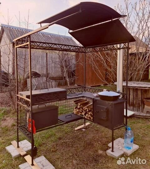 Кованый мангал с печью