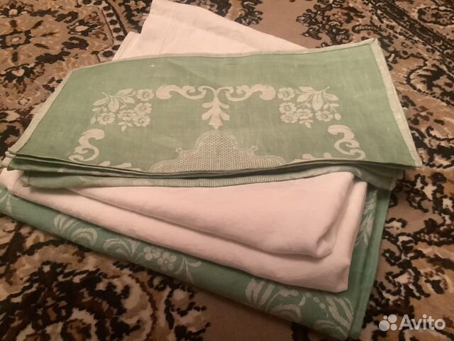 3 скатерти и 9 салфеток-лен 100