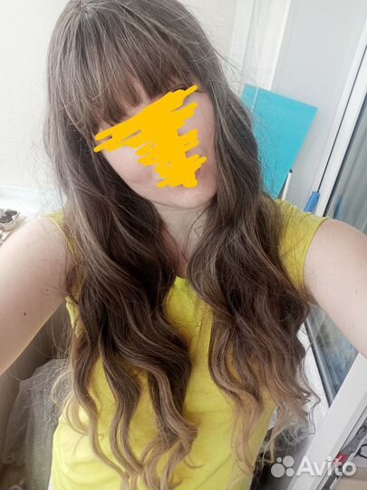 Парик длинный волнистый блонд