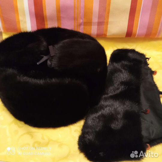 Шапка-ушанка,канадская норка+воротник