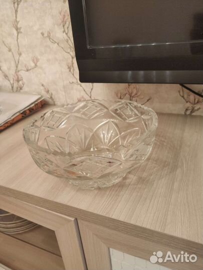 Конфетница хрустальная с мельхиором