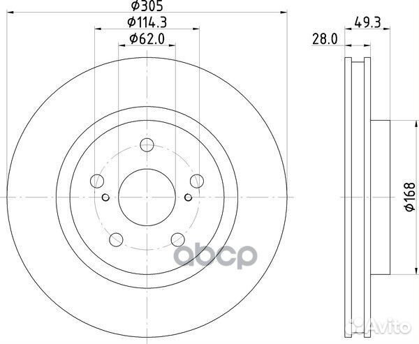 Диск тормозной перед toyota camry (V7, V