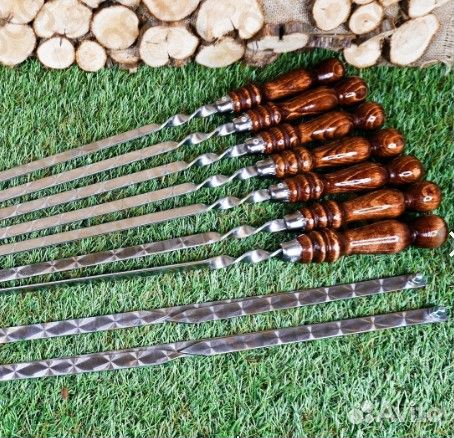 Шампура с деревянной ручкой