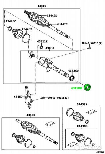 Сальник привода правый Toyota Camry ACV40