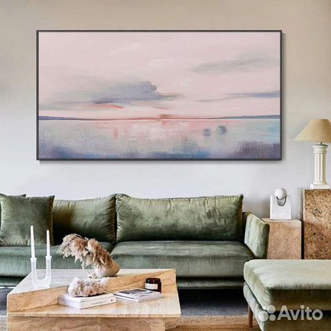 Картина маслом на подрамнике Розовый закат