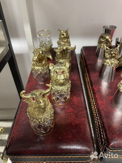 Рюмки стопки перевертыши бронза хрусталь