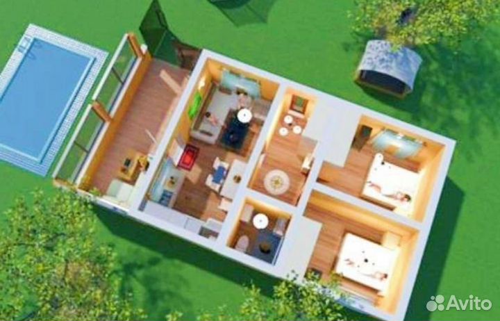 Сруб дома 6х9м+3м, с Доставкой