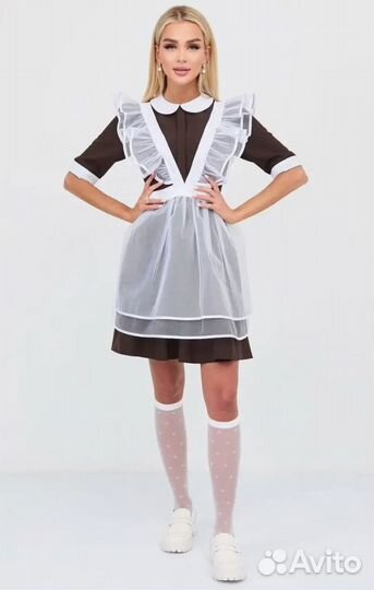 Белый школьный фартук