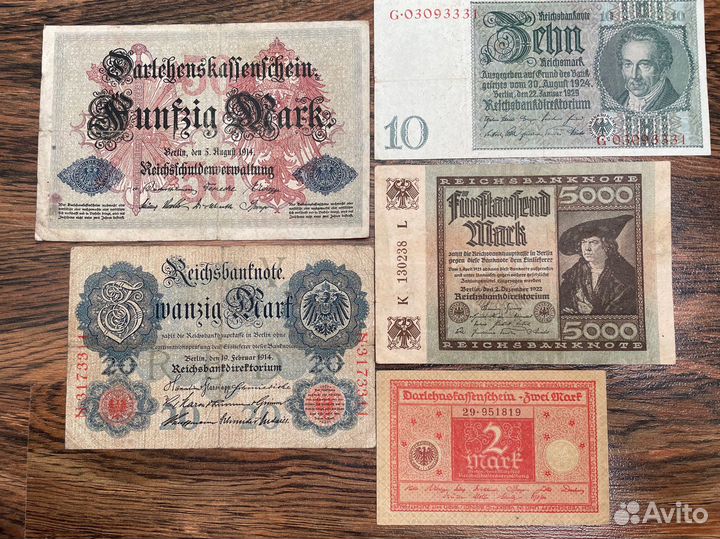 Банкноты Германии 1914-1929 гг