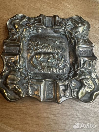 Пепельница бронза старинная