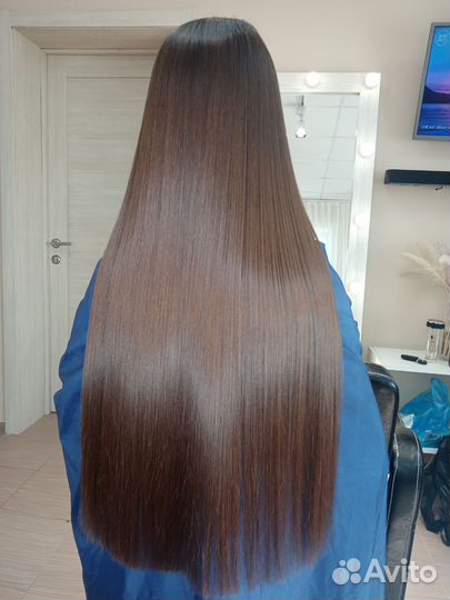 Кератиновое выпрямление волос