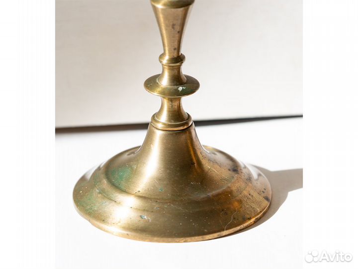 Подсвечники латунные антикварные и стеклянные