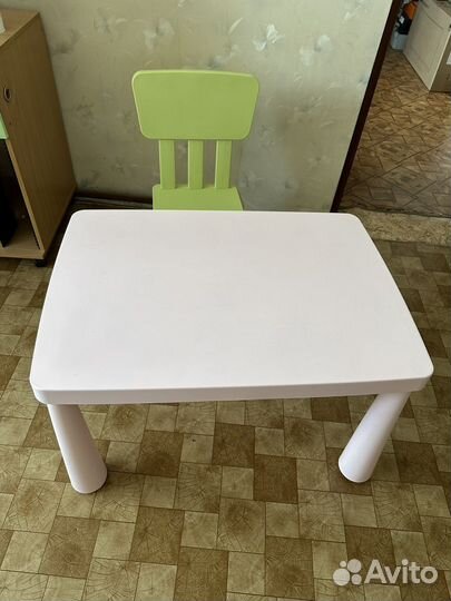Детский стол и стул IKEA маммут
