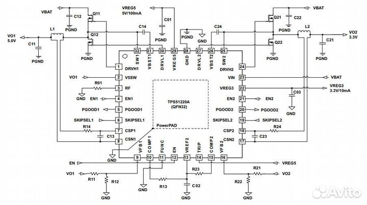 Микросхема TPS51220artvr 4*4mm