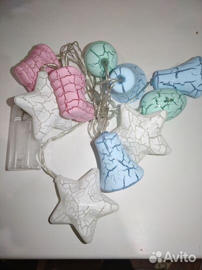 Гирлянда новогодняя 10 LED 1.5м на батарейках