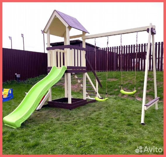 Детская деревянная площадка игровой комплекс