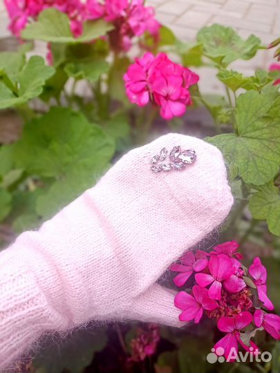 Варежки вязаные ручной работы