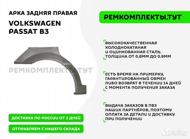 Арка задняя правая Volkswagen Passat B3