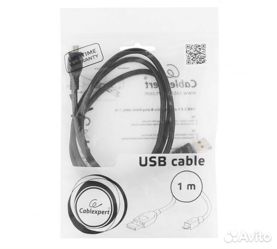 Кабель cabelexpert USB 2.0 AM-microBM 1м, пакет