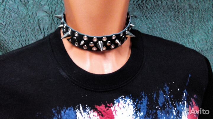 Ошейник кожаный, кулон, подвеска