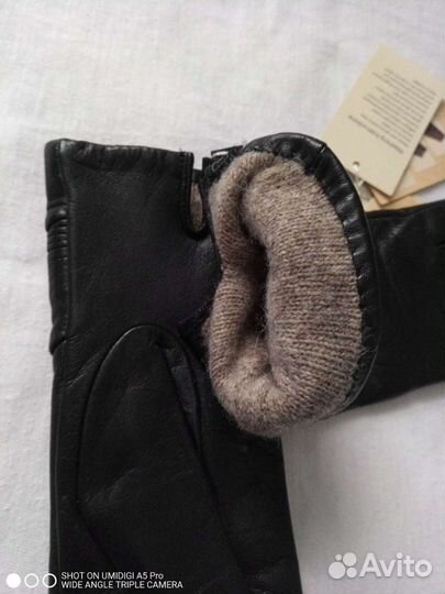 Перчатки демисезонные из натуральной кожи