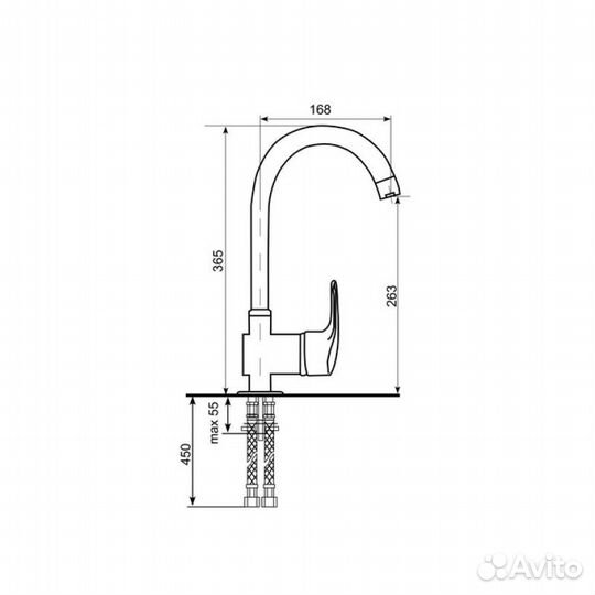 Смеситель для кухни Ulgran u-006-308 Черный