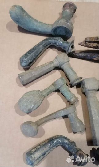 Ручка дверная, латунная, старинная